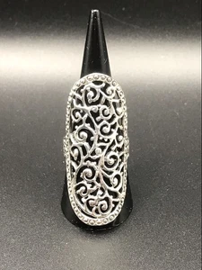 925 Sterling Silver Filigree Ring Size 8.5 - Picture 1 of 17
