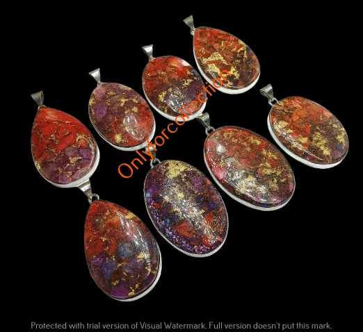 Подвески с драгоценными камнями туркиоза лот ювелирных изделий из серебра 925 пробы с покрытием оптом - Изображение 1 из 4