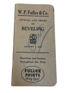 1925 W P Fuller Beveling Official Price List Fuller Paints A1 - Bild 1 von 7