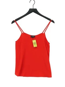 Topshop Women's T-Shirt UK 8 Red 100% Polyester Sleeveless Round Neck Camisole - Picture 1 of 5