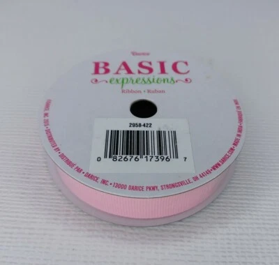 Darice Basic Expressions Ribbon Grossgrain Light Pink 5/8 in X 8 Yards - Image 1 of 4