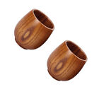 2 Pcs Wooden Drinking Glasses With Lids Coffee Mug Travel Cup Tea