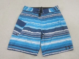 Under Armour Shorts Adult 34 Blue Striped Swim Trunks Swimsuit Board Rec Mens - Picture 1 of 11