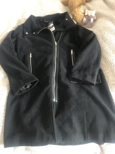 Stylische lange Jacke im Biker Style komplett gefüttert, Reißverschlusstaschen - Bild 1 von 9