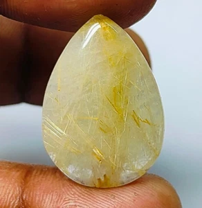 Colgante de cristal de cuarzo rutilo dorado natural piedras preciosas rutiladas 20 quilates ME-11783 - Imagen 1 de 2