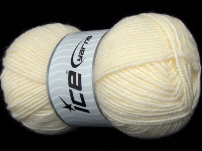 Hilo de lana clásico crema 73997 hilos de hielo mezcla de lana acrílica 100 gr 185yds Foto 1 de 3