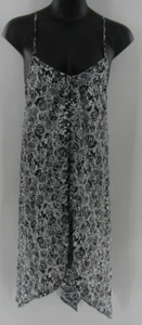 Plus Women Butterfly Black & White V Neck Shirt Midi Length Dress Size 2X: New - Picture 1 of 5