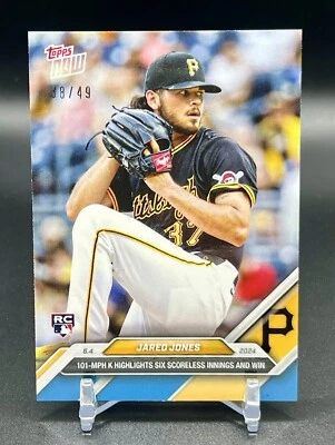 Jared Jones 38/49 Blue RC 101 Mph K Six Scoreless Innings 2024 Topps Now #258 - Image 1 of 3