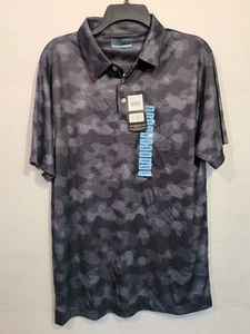 NEW PGA Tour Mens Polo Size L Blue Allover Golf Pro Series Athletic Fit Shirt - Picture 1 of 5