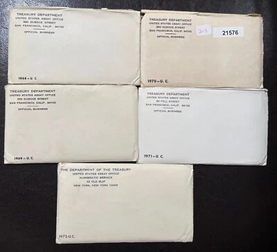 Lot of Five (5) US Mint Coin Sets 1968-1972 in Original Packaging (#702) - Image 1 of 4