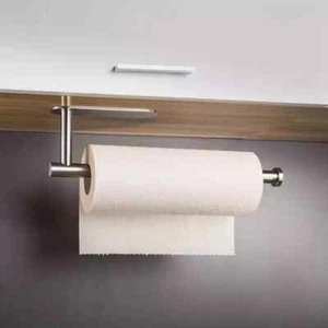 Holder Kitchen Roll Towel Paper Rack Under Cabinet Wall Toilet Self Adhesive - Picture 1 of 6