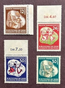 StampTLC Alemania Oriental RDA 85-88 Niñas Niños Bailando Festival Mundial de la Juventud 1951 MH - Imagen 1 de 2