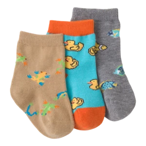 New K. Bell Baby Boy 3 pairs Socks COLORFUL FISH Blue Grey Brown 12-24 mos gift - Picture 1 of 2