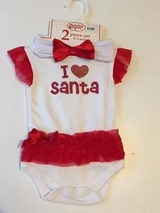 NWT! Baby Gear I Heart Santa One Piece Outfit, Size: 6/9 Months - Picture 1 of 3