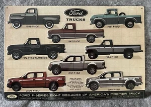 New 12x18 Ford F-Series 8 Decades Pick-Up Trucks Metal Tin Sign Man Cave Sealed - Picture 1 of 13