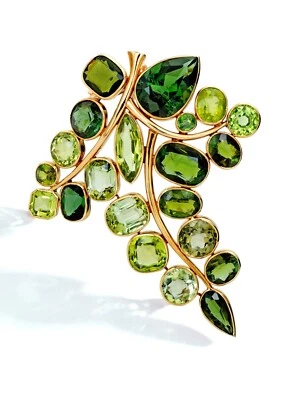 25 CT Natural Peridot 925 Sterling Silver Brooch - Image 1 of 2