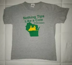 T-shirt grafica unisex manica corta "niente consigli come una mucca" Wisconsin Medium - Foto 1 di 4