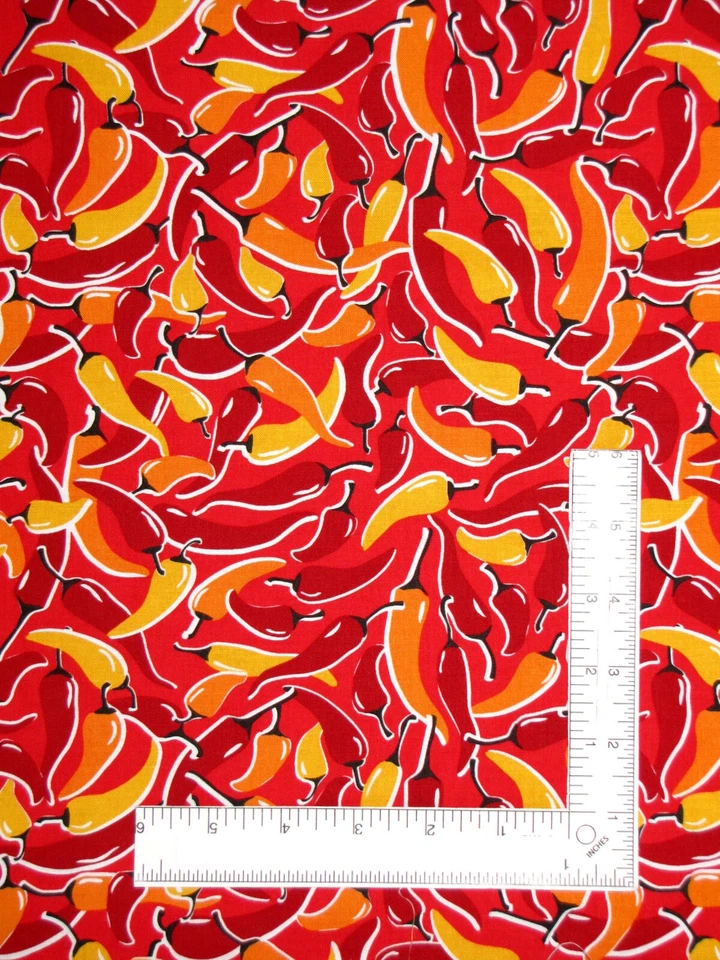 Tela de chiles por yarda comida pimienta parrilla y algodón frío de Henry Glass Foto 1 de 1