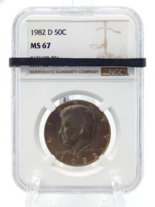 1982-D NGC MS 67 Kennedy Half Dollar #BT-12 - Picture 1 of 7