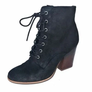 NEU Kork Ease Elfa Damen-Schnürstiefeletten schwarz Veloursleder mit Absatz Kampfstiefeletten - Bild 1 von 8