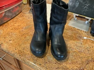 Kenneth Cole Reaction Leather Bikers Black Boots Size 7 - Picture 1 of 8
