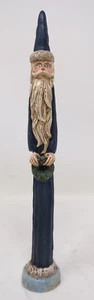 Jim Shores 1991 Pencil Santa Blue holding wreath 7.5" tall - Picture 1 of 8