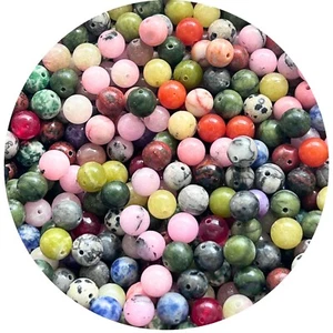 Natural Mixed Gemstone Beads 6mm 8mm Semi Precious Gemstone Healing ❤ - Picture 1 of 4