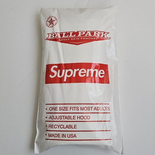 Poncho Supreme x Ballpark Box Logo Poncho Bianco SS20 Rain Storm Poncho NUOVO! Stock morto