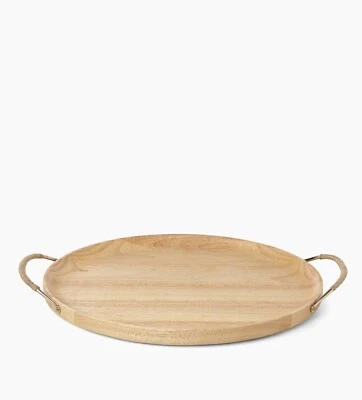 Kate Spade Melrose Ave Wooden Bar Tray Natural Twine-Wrapped Handles NIB $150 - Image 1 of 4