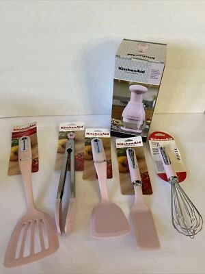 Pink KitchenAid Juego 6 Piezas Picadora, Batidor, Pinzas Nuevo Foto 1 de 4