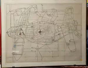ALFONSO FRAILE INCISIONE NUMERATA E FIRMATA AEREO AVION 1976 70X55CM - Foto 1 di 8