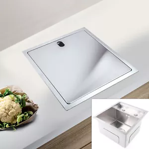 Versteckte Küchenspüle Quadratisch In/Outdoor & Abfluss Klappbar Wasserhahn Sieb Edelstahl - Bild 1 von 14