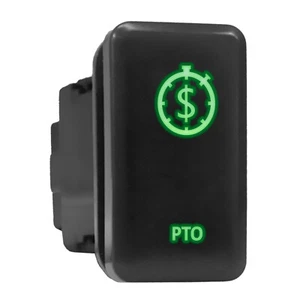 PTO Green LED Backlit Switch Tall Push Button 1.54"x 0.83" (Fit: Toyota) - Picture 1 of 6