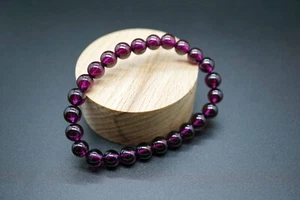 Pulsera granate rodolita púrpura granate granate rodolita natural 7,3 mm - Imagen 1 de 10