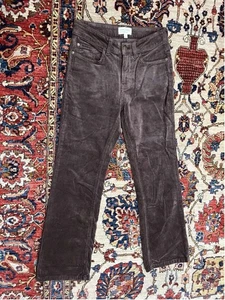 NEW Anthropologie Pilcro Yaya Pant Women Fall Brown Corduroy Crop Mid Rise Flare - Picture 1 of 9