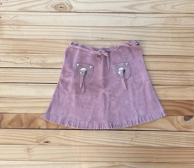 M&F Childrens Western Cowgirl Pink Leather Skirt Youth Large Little Outlaw - Image 1 of 4