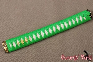 26 cm Verde Ito Blanco Samegawa Accesorios de Aleación Hecha a Mano Katana Espada Mango Tsuka - Imagen 1 de 4