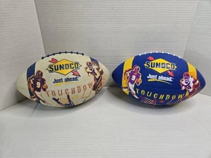2 Vintage Sunoco NFL Promo Just Ahead Touchdown Fútbol Azul Blanco Hombre Barra Cueva - Imagen 1 de 8