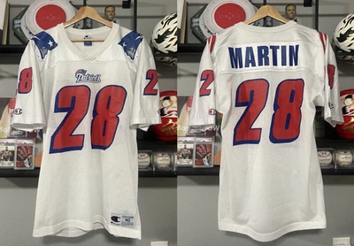 Camiseta deportiva visitante Curtis Martin New England Patriots campeón años 90 vintage rara 40 Foto 1 de 4