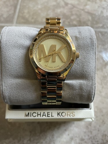 NUOVO AUTENTICO MICHAEL KORS CRISTALLI ORO DONNA