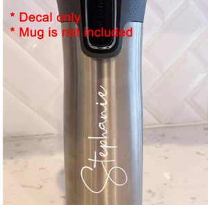 Custom Mug Bottle Tumbler Name Sticker Label Sport goods Decal Personalised Gift - Picture 1 of 11