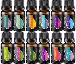 Essential Oil Set 12 Aromatherapy Oils for Diffuser & Humidifiers, Lavender, Pep - Picture 1 of 12