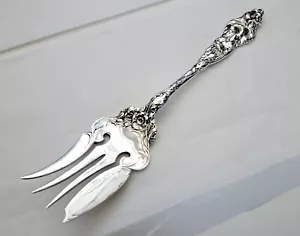 Les Six Fleur Reed Barton American Sterling Silver 9 1/4" Cold Meat Serving Fork - Picture 1 of 4