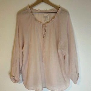 Kristy Hume Velvet by Graham & Spencer Light Pink Flowy Boho Blouse Size L - Picture 1 of 4