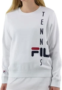 FILA Womens White Sweatshirt Tennis Essentials Crew Neck Long Sleeve Size M NWT - Picture 1 of 9