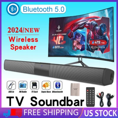 Bluetooth Sound Bar Wired Wireless Stereo TV Surround Sound System Audio Speaker - Image 1 of 4