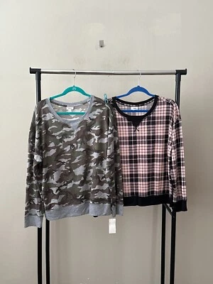 Lote de 2 pijamas Jenni tamanho XL mangas compridas gola redonda gola redonda pacote camuflado novo com etiquetas - Imagem 1 de 4