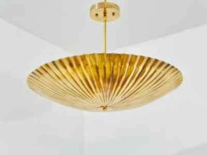 Mid Century Brass Chandelier-5 Light Italian Brass Pendant Sputnik Chandelier - Picture 1 of 6