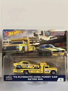Hot Wheels Team Transport 72 Plymouth Cuda Funny Car / Retro Rig 1/64 - Picture 1 of 2