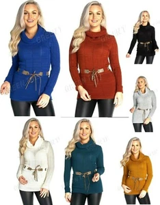 Polo donna girocollo manica lunga PUBelt donna maglia maglione maglione top vestito - Foto 1 di 39